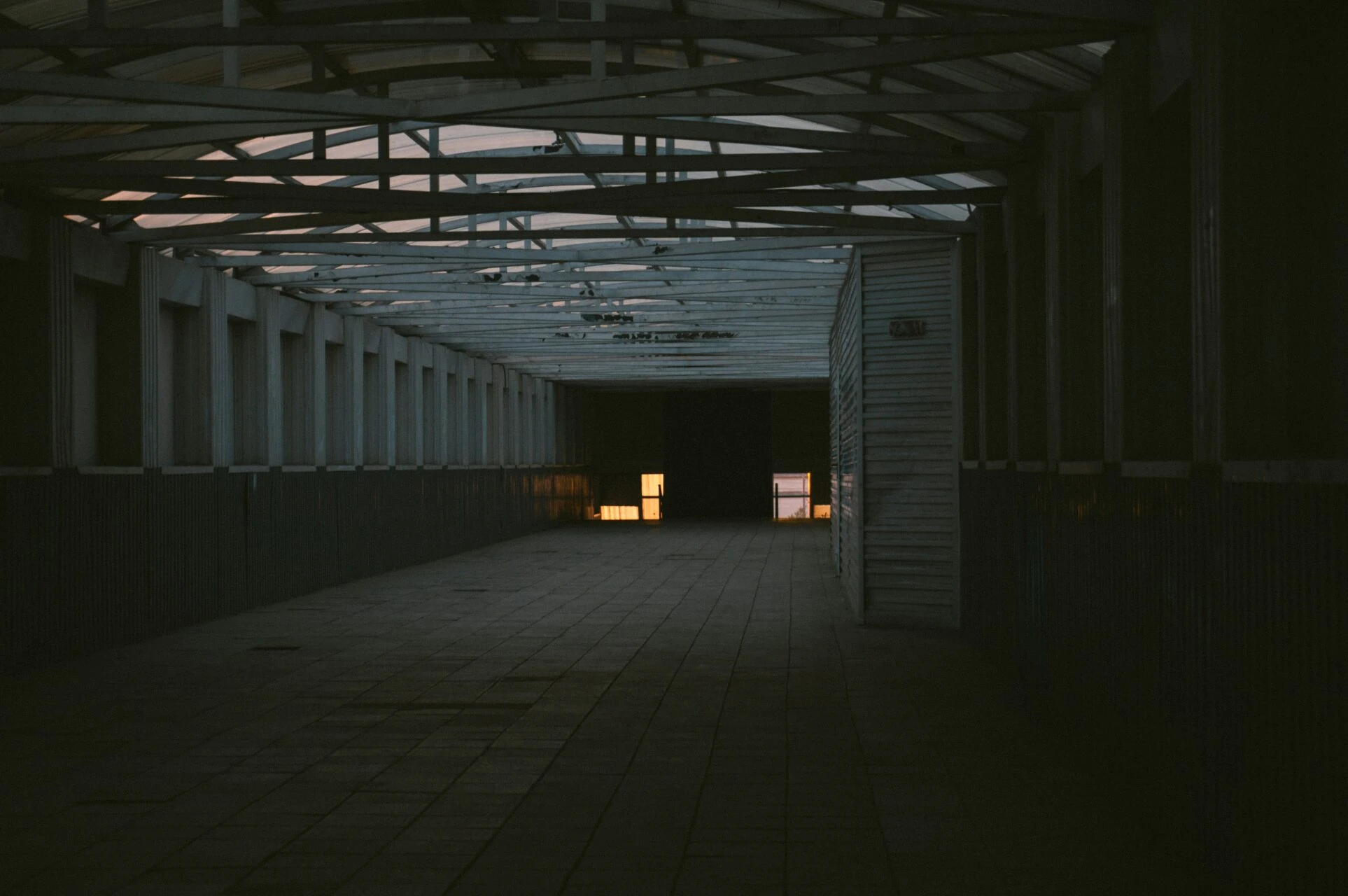 Interior of a large empty storage warehouse